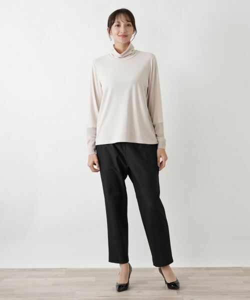 Leilian PLUS HOUSE / レリアンプラスハウス カットソー | 袖口ラメチュールタートルネックプルオーバー【Leilian WHITE LABEL】 | 詳細12