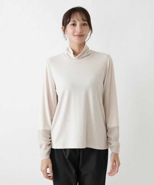 Leilian PLUS HOUSE / レリアンプラスハウス カットソー | 袖口ラメチュールタートルネックプルオーバー【Leilian WHITE LABEL】 | 詳細15