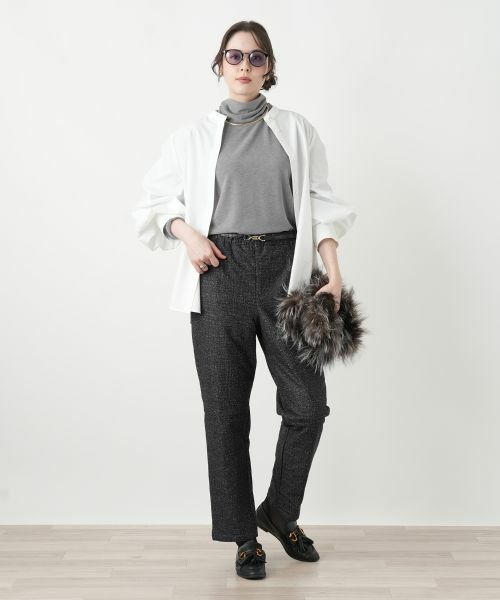 Leilian PLUS HOUSE / レリアンプラスハウス カットソー | 袖口ラメチュールタートルネックプルオーバー【Leilian WHITE LABEL】 | 詳細3