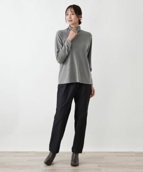 Leilian PLUS HOUSE / レリアンプラスハウス カットソー | 袖口ラメチュールタートルネックプルオーバー【Leilian WHITE LABEL】 | 詳細9