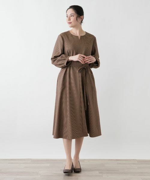 Leilian PLUS HOUSE / レリアンプラスハウス ドレス | ウエストリボンベルト付きワンピース【Leilian WHITE LABEL】 | 詳細4