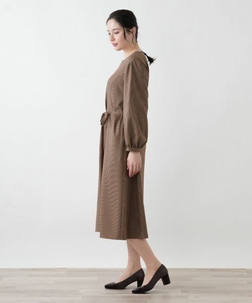 Leilian PLUS HOUSE / レリアンプラスハウス ドレス | ウエストリボンベルト付きワンピース【Leilian WHITE LABEL】 | 詳細5