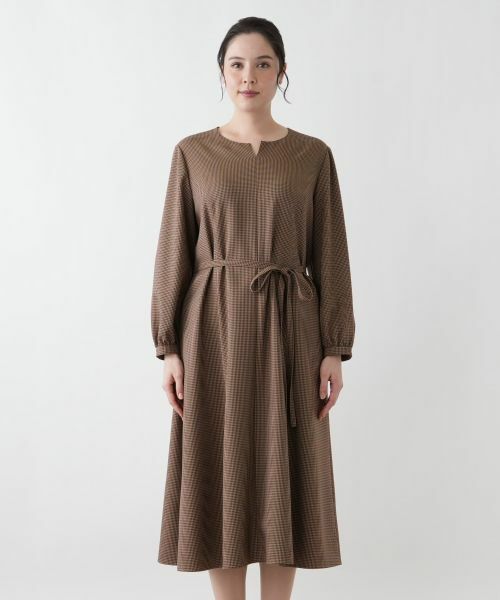 Leilian PLUS HOUSE / レリアンプラスハウス ドレス | ウエストリボンベルト付きワンピース【Leilian WHITE LABEL】 | 詳細8