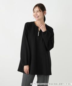 Leilian PLUS HOUSE / レリアンプラスハウス シャツ・ブラウス | パール調ボタンチュニックブラウス【Leilian WHITE LABEL】