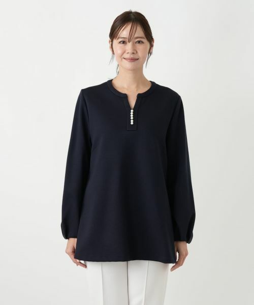 Leilian PLUS HOUSE / レリアンプラスハウス シャツ・ブラウス | パール調ボタンチュニックブラウス【Leilian WHITE LABEL】 | 詳細7