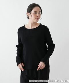 Leilian PLUS HOUSE / レリアンプラスハウス ニット・セーター | フリルネックリブニット【BOURGE】