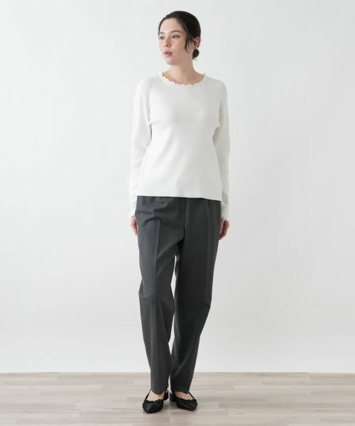 Leilian PLUS HOUSE / レリアンプラスハウス ニット・セーター | フリルネックリブニット【BOURGE】 | 詳細1