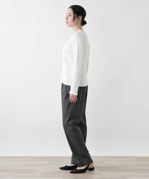 Leilian PLUS HOUSE / レリアンプラスハウス ニット・セーター | フリルネックリブニット【BOURGE】 | 詳細2