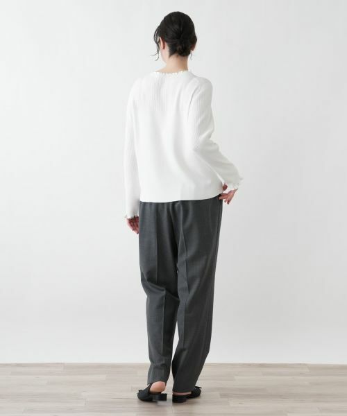 Leilian PLUS HOUSE / レリアンプラスハウス ニット・セーター | フリルネックリブニット【BOURGE】 | 詳細3