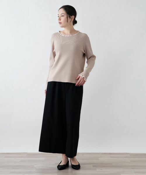 Leilian PLUS HOUSE / レリアンプラスハウス ニット・セーター | フリルネックリブニット【BOURGE】 | 詳細7