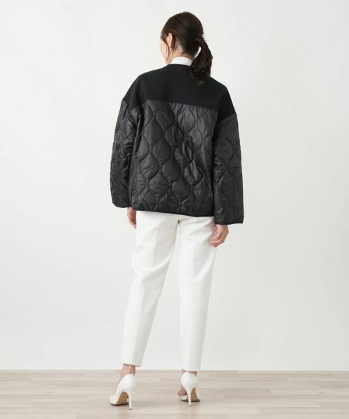 Leilian PLUS HOUSE / レリアンプラスハウス その他アウター | 異素材切り替えノーカラーブルゾン | 詳細3