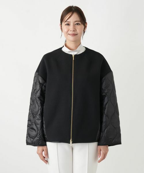 Leilian PLUS HOUSE / レリアンプラスハウス その他アウター | 異素材切り替えノーカラーブルゾン | 詳細4