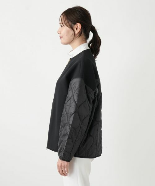 Leilian PLUS HOUSE / レリアンプラスハウス その他アウター | 異素材切り替えノーカラーブルゾン | 詳細5