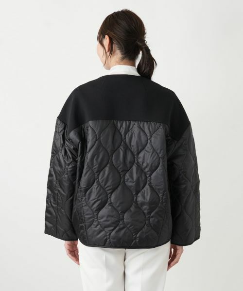 Leilian PLUS HOUSE / レリアンプラスハウス その他アウター | 異素材切り替えノーカラーブルゾン | 詳細6