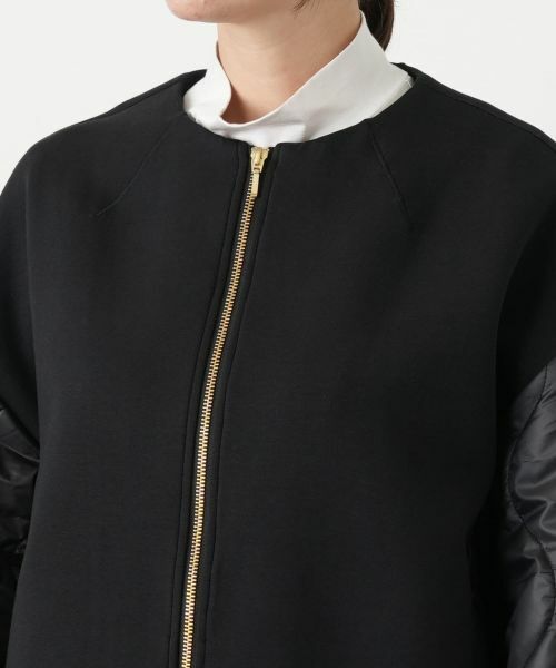 Leilian PLUS HOUSE / レリアンプラスハウス その他アウター | 異素材切り替えノーカラーブルゾン | 詳細7