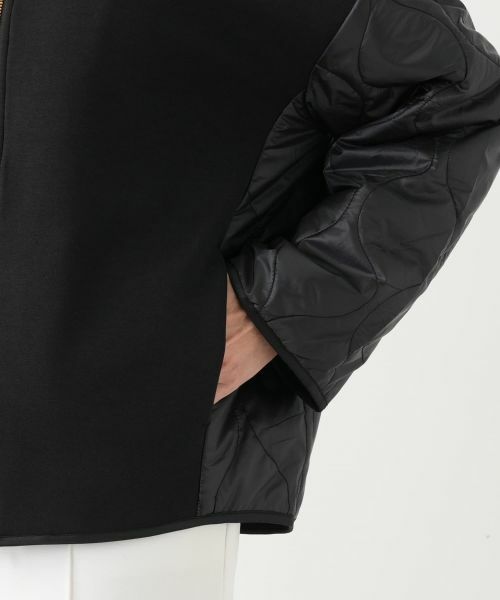Leilian PLUS HOUSE / レリアンプラスハウス その他アウター | 異素材切り替えノーカラーブルゾン | 詳細9