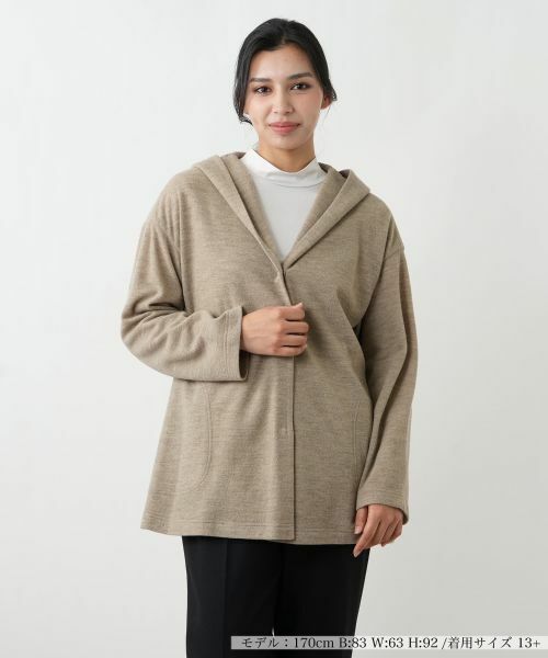 Leilian PLUS HOUSE / レリアンプラスハウス その他アウター | フーデッドコート【Leilian WHITE LABEL】（ブラウン）