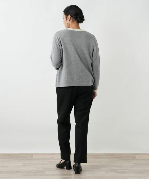 Leilian PLUS HOUSE / レリアンプラスハウス カーディガン・ボレロ | ビジューバイカラーカーディガン【Leilian WHITE LABEL】 | 詳細3