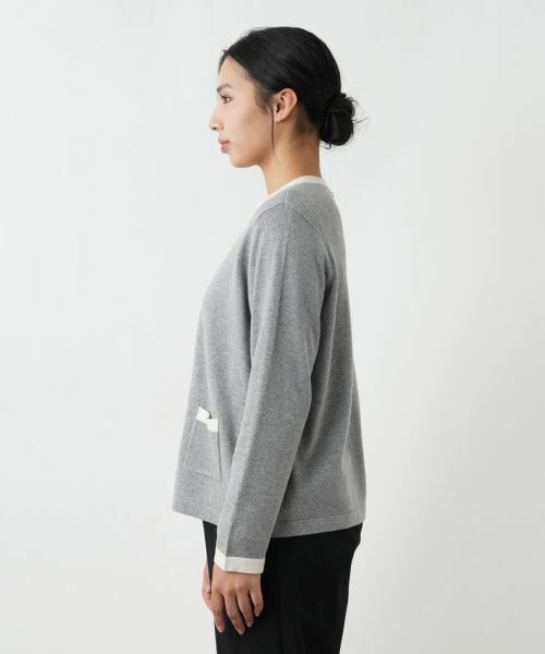 Leilian PLUS HOUSE / レリアンプラスハウス カーディガン・ボレロ | ビジューバイカラーカーディガン【Leilian WHITE LABEL】 | 詳細5