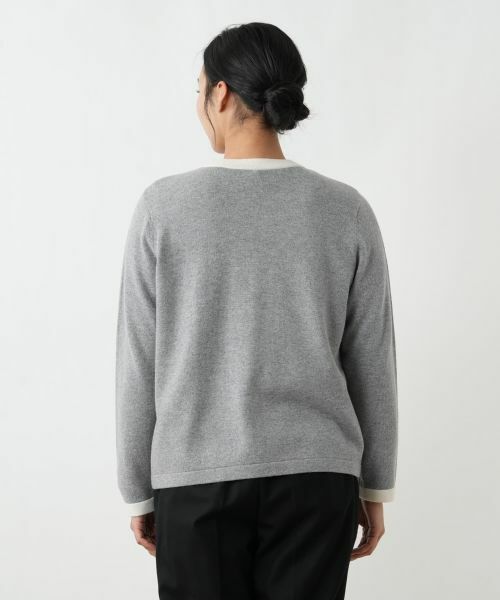 Leilian PLUS HOUSE / レリアンプラスハウス カーディガン・ボレロ | ビジューバイカラーカーディガン【Leilian WHITE LABEL】 | 詳細6