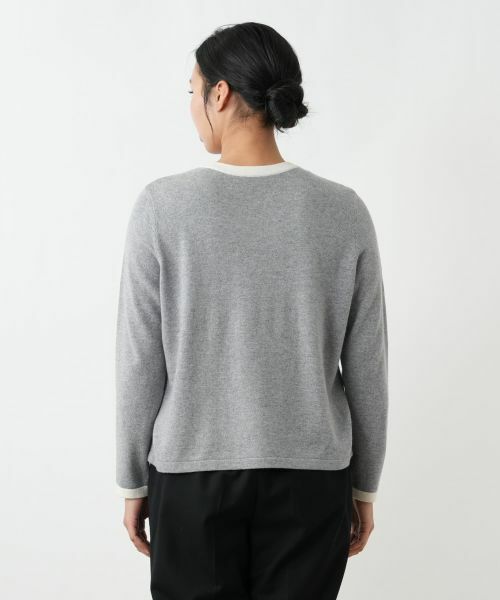 Leilian PLUS HOUSE / レリアンプラスハウス ニット・セーター | ビジューネックバイカラーニット【Leilian WHITE LABEL】 | 詳細6