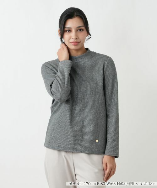 Leilian PLUS HOUSE / レリアンプラスハウス カットソー | カットソー（チャコール系）