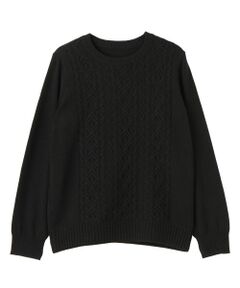 Leilian PLUS HOUSE / レリアンプラスハウス ニット・セーター | 柄編みクルーネックセーター【Leilian WHITE LABEL】