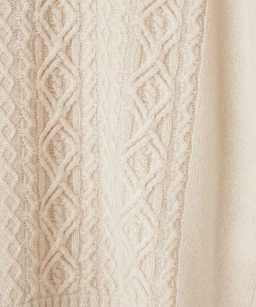 Leilian PLUS HOUSE / レリアンプラスハウス ニット・セーター | 柄編みクルーネックセーター【Leilian WHITE LABEL】 | 詳細1
