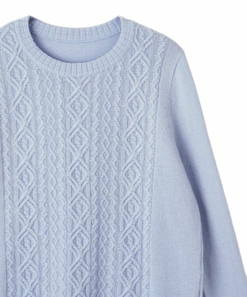 Leilian PLUS HOUSE / レリアンプラスハウス ニット・セーター | 柄編みクルーネックセーター【Leilian WHITE LABEL】 | 詳細4