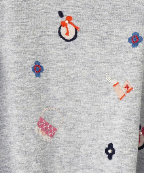 Leilian PLUS HOUSE / レリアンプラスハウス ニット・セーター | モチーフ刺繍クルーネックセーター【Leilian WHITE LABEL】 | 詳細1