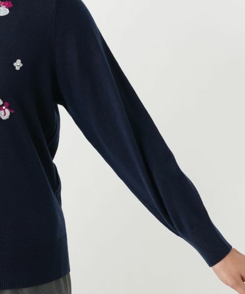 Leilian PLUS HOUSE / レリアンプラスハウス ニット・セーター | 【店舗人気】モチーフ刺繍クルーネックセーター【Leilian WHITE LABEL】 | 詳細12