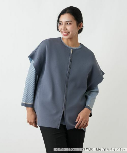 Leilian PLUS HOUSE / レリアンプラスハウス テーラードジャケット | ベスト（チャコール系）