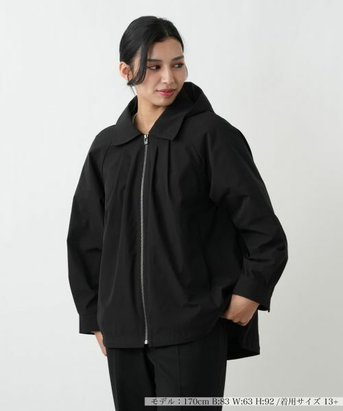 Leilian PLUS HOUSE / レリアンプラスハウス その他アウター | 2WAYフードタックコート【Leilian WHITE LABEL】（ブラック）