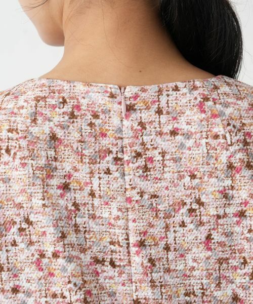 Leilian PLUS HOUSE / レリアンプラスハウス ドレス | 異素材切替ミックスカラーワンピース【Leilian WHITE LABEL】 | 詳細11