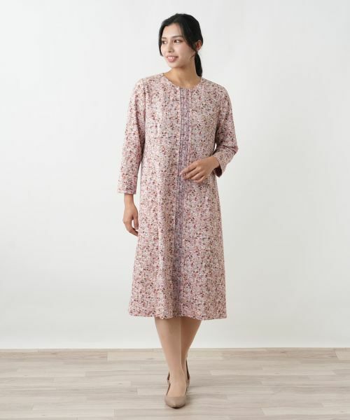 Leilian PLUS HOUSE / レリアンプラスハウス ドレス | 異素材切替ミックスカラーワンピース【Leilian WHITE LABEL】 | 詳細4