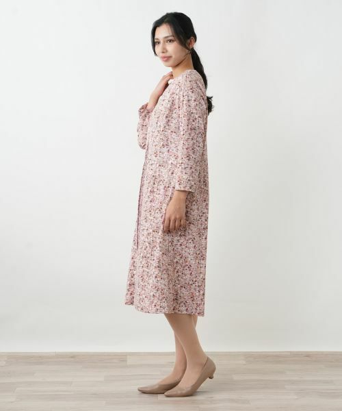 Leilian PLUS HOUSE / レリアンプラスハウス ドレス | 異素材切替ミックスカラーワンピース【Leilian WHITE LABEL】 | 詳細5