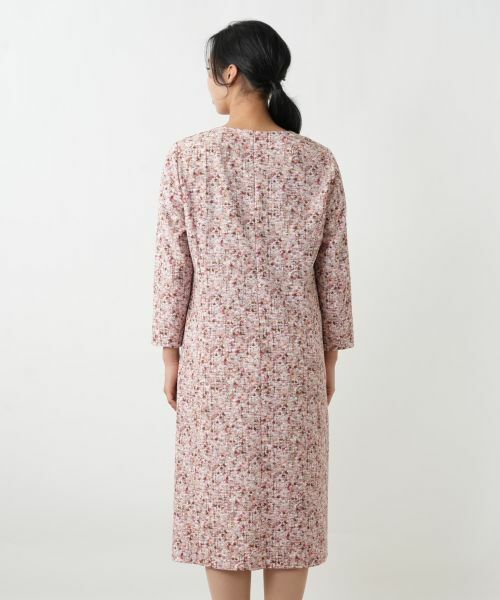 Leilian PLUS HOUSE / レリアンプラスハウス ドレス | 異素材切替ミックスカラーワンピース【Leilian WHITE LABEL】 | 詳細9