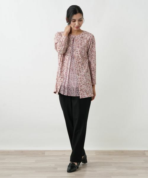 Leilian PLUS HOUSE / レリアンプラスハウス シャツ・ブラウス | 異素材切替ミックスカラーブラウス【Leilian WHITE LABEL】 | 詳細1