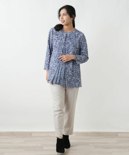 Leilian PLUS HOUSE / レリアンプラスハウス シャツ・ブラウス | 異素材切替ミックスカラーブラウス【Leilian WHITE LABEL】 | 詳細4