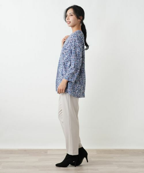 Leilian PLUS HOUSE / レリアンプラスハウス シャツ・ブラウス | 異素材切替ミックスカラーブラウス【Leilian WHITE LABEL】 | 詳細5