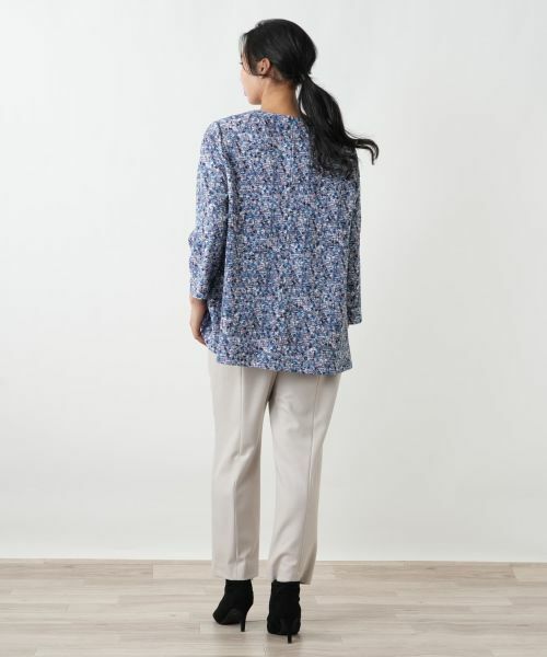 Leilian PLUS HOUSE / レリアンプラスハウス シャツ・ブラウス | 異素材切替ミックスカラーブラウス【Leilian WHITE LABEL】 | 詳細6