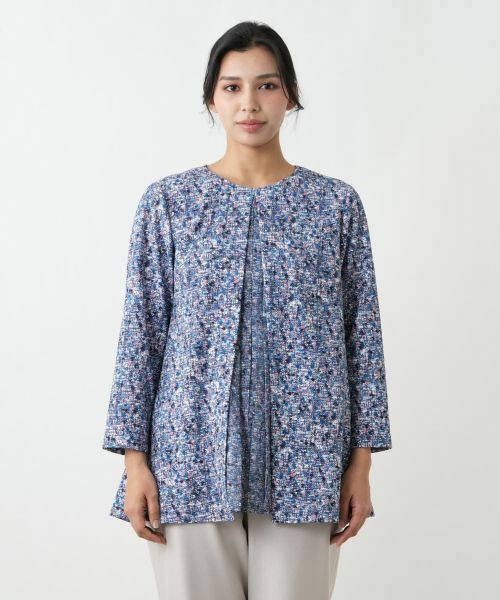 Leilian PLUS HOUSE / レリアンプラスハウス シャツ・ブラウス | 異素材切替ミックスカラーブラウス【Leilian WHITE LABEL】 | 詳細7