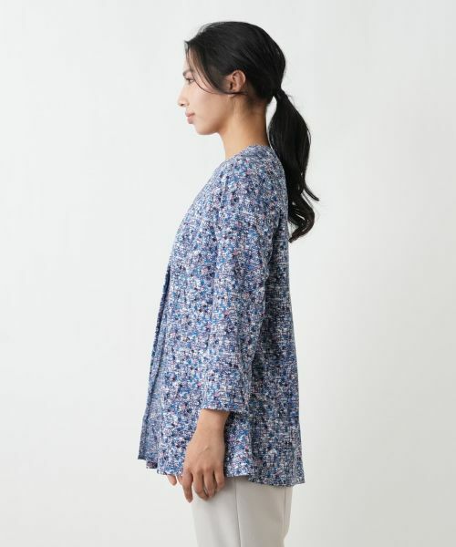 Leilian PLUS HOUSE / レリアンプラスハウス シャツ・ブラウス | 異素材切替ミックスカラーブラウス【Leilian WHITE LABEL】 | 詳細8