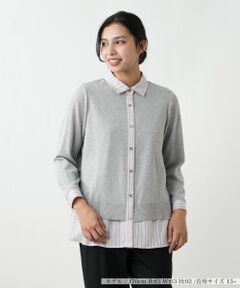 Leilian PLUS HOUSE / レリアンプラスハウス シャツ・ブラウス | ニットレイヤード風ブラウス