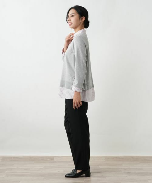 Leilian PLUS HOUSE / レリアンプラスハウス シャツ・ブラウス | ニットレイヤード風ブラウス | 詳細2