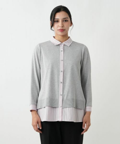 Leilian PLUS HOUSE / レリアンプラスハウス シャツ・ブラウス | ニットレイヤード風ブラウス | 詳細4