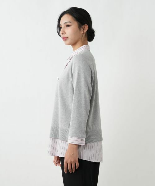 Leilian PLUS HOUSE / レリアンプラスハウス シャツ・ブラウス | ニットレイヤード風ブラウス | 詳細5