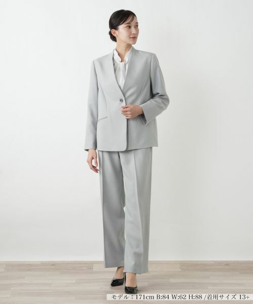 Leilian PLUS HOUSE / レリアンプラスハウス セットアップ | 洗えるパンツスーツ【26年1月カタログ】（グレー）