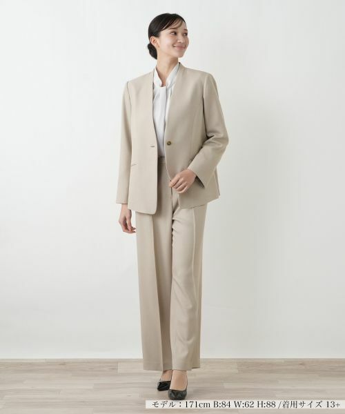 Leilian PLUS HOUSE / レリアンプラスハウス セットアップ | 洗えるパンツスーツ【26年1月カタログ】（キャメル）