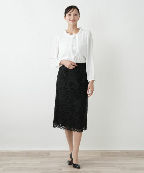 Leilian PLUS HOUSE / レリアンプラスハウス ミニ・ひざ丈スカート | 洗えるストレッチレーススカート【26年1月カタログ】 | 詳細1